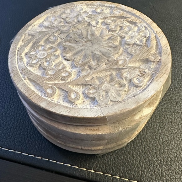 NWT Thirstystone Natural Floral Wooden Coaster - Picture 2 of 5